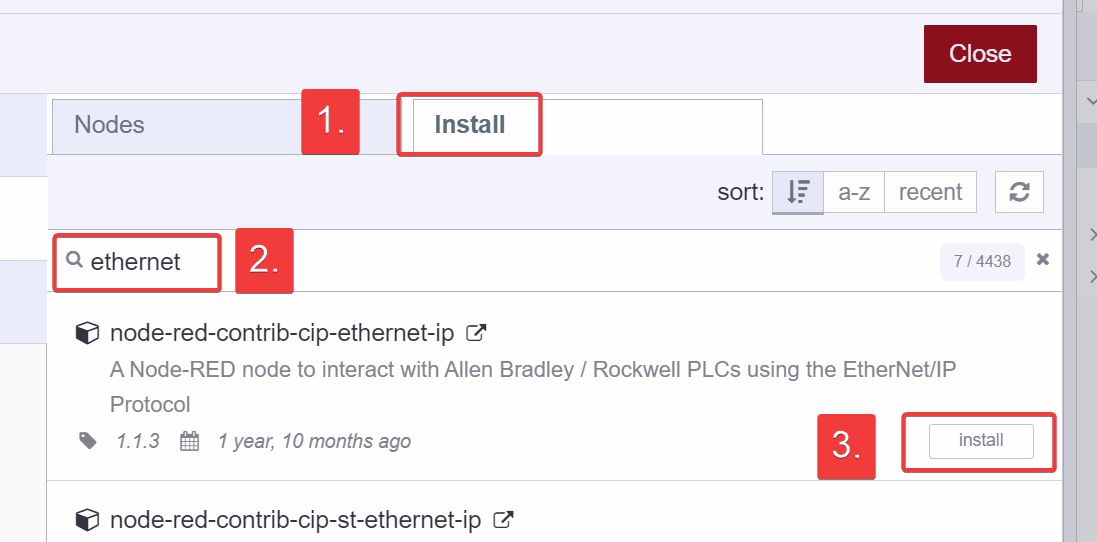 "InstallING EthernetIP Node"