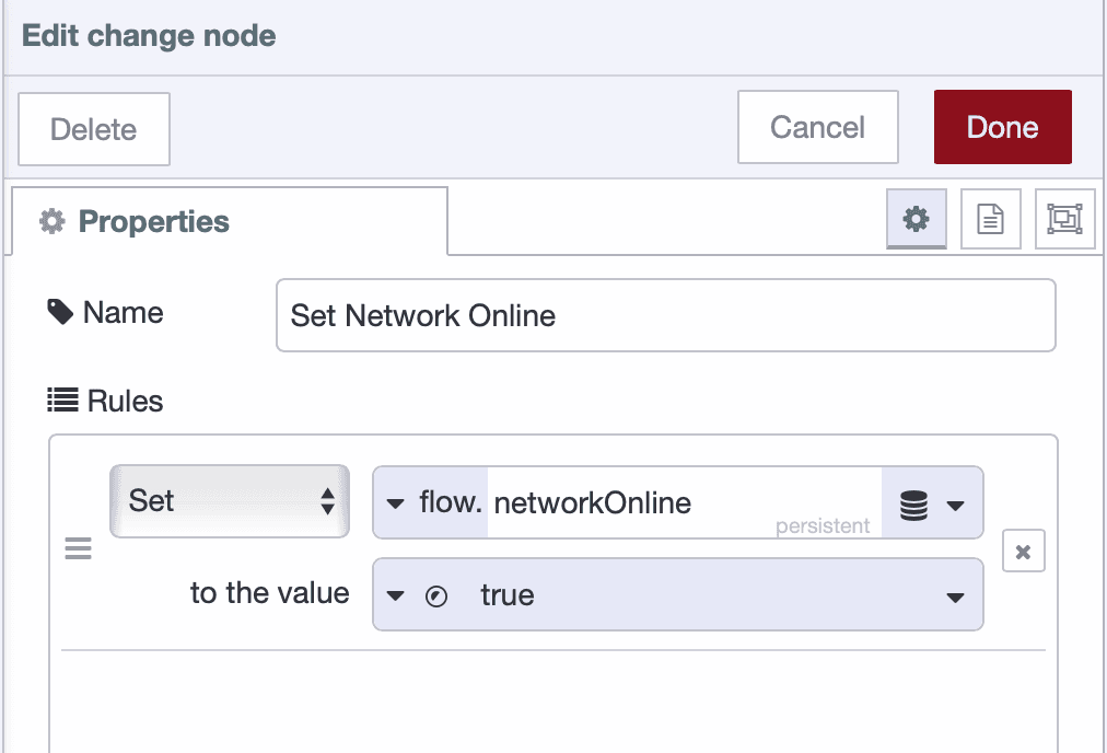 Change node setting network online flag when connectivity is restored